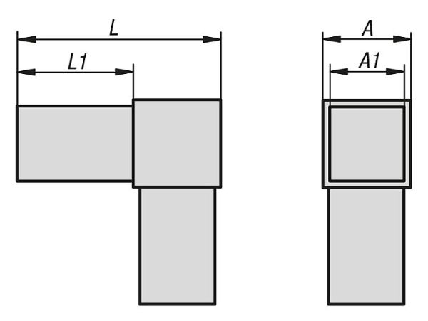 Square tube connectors