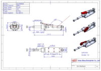 Push Pull Toggle Clamp Plunger Stroke 40mm Size 200daN