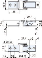 Zinc Plated Spring Toggle Latch L=64mm CT-19100