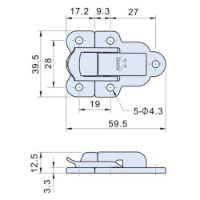 Nickel Plated Case Toggle Latch L=60mm C-6510