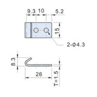 Zinc Plated Catch Plate Width=15mm CT-22-2