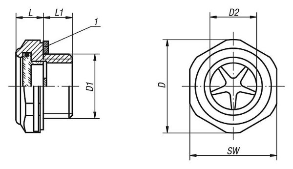 K0448 Aluminium Oil Level Sight Drawing