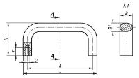 PULL HANDLE OVAL A=192, L=209, D=M08, H=55, ALUMINIUM NATURAL ANODIZED 