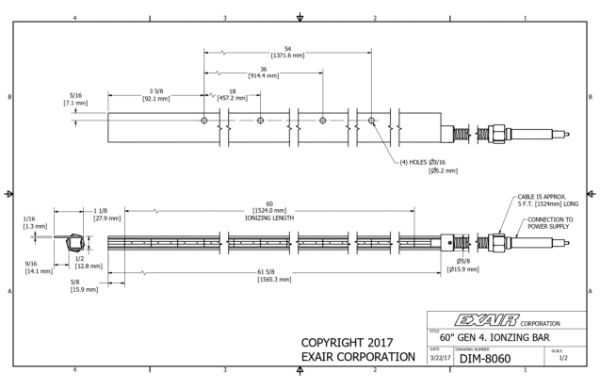 60" (1524mm) Gen 4 Ionizing Bar Only