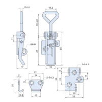 Stainless Steel Latch With Catch Plate For Padlock L=82-89mm