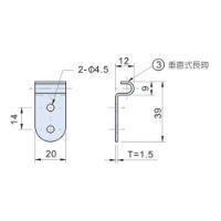 Stainless Steel 304 Catch Plate Width=20mm CS-0120-3