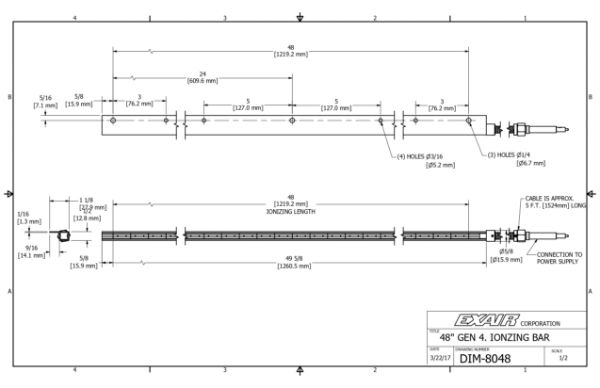 48" (1219mm) Gen 4 Ionizing Bar Only