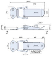 Latch With Catch Plate For Padlock Zinc Plated L=115mm