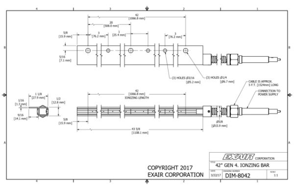 42" (1067mm) Gen 4 Ionizing Bar Only