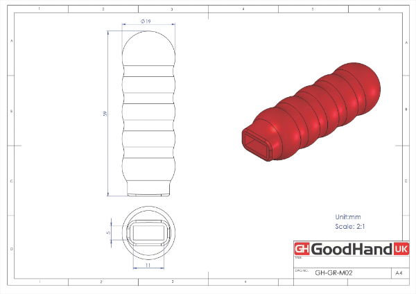 Red PVC Grip to suit 11x5mm bar