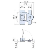 Steel Light Duty Toggle Latch with Natural Finish L=32mm