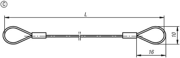 Retaining Cable With eyes Drawing