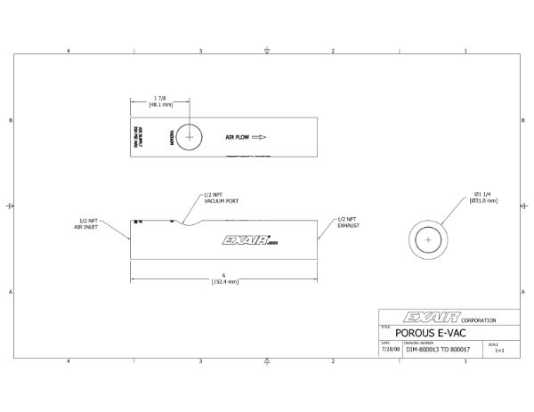 In Line E Vac Only For Porous Applications 16.8 CFM