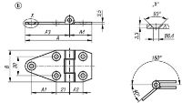 Hinges steel maintenance-free B Drawing