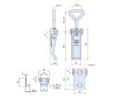 Stainless Steel Adjustable Latch with Catch Plate L=84-91mm