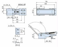 Zinc Plated Under Centre Latch With Catch Plate L=75mm