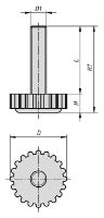 Levelling feet with knurled base