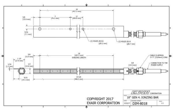 18" (457mm) Gen 4 Ionizing Bar Only