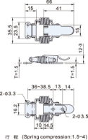 Stainless Steel Spring Loaded Latch With Catch Plate L=66mm