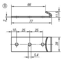 Stainless Steel Catch Plate Form B GH-45.9254772 Dimensions