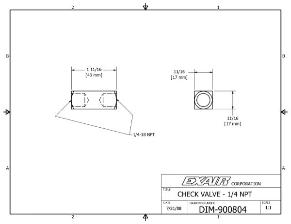 Check Valve 1/4 NPT