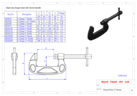 Heavy Duty G Clamp 2" Model Size