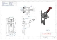 GH-40344 Vertical Latch Toggle Clamp with Latch Plate Size 900Kg