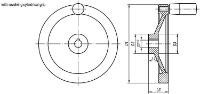 Handwheel Discs In Aluminium With revolving Cylinder Grip Drawing