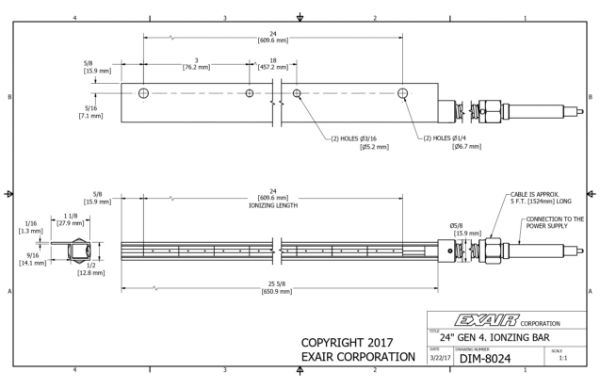 24" (610mm) Gen 4 Ionizing Bar Only