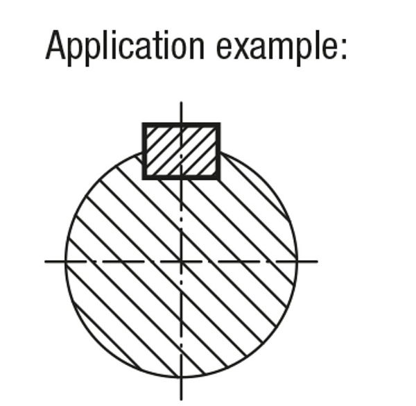 PARALLEL KEY DIN6885, FORM:A, B=4, L=20, H=4, STAINLESS STEEL 1.4571 