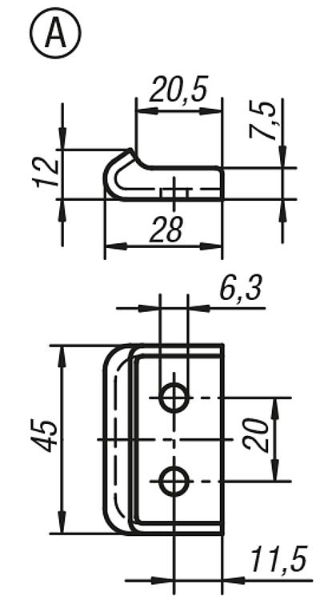 Stainless Steel Catch Plate GH-48.9163282 Dimensions