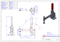 Vertical Toggle Clamp Flat Base Solid Arm Size 450Kg