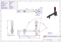 Vertical Toggle Clamp Flat Base Slotted Arm Size 180Kg