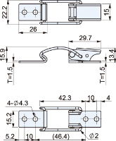 Stainless Steel 304 Spring Toggle Latch L=76mm CS-19102