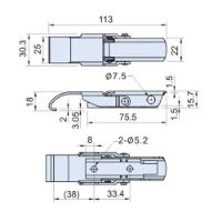 CT-00227-1 Zinc Plated Solid Arm Latch L= 113mm