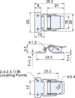 Steel Light Duty Toggle Latch with Natural Finish L=37mm