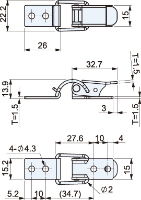 CT-19103 Zinc Plated Spring Toggle Latch L=64mm