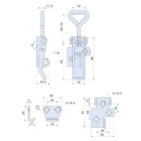 Zinc Plated Latch With Catch Plate For Padlock L=139-155mm