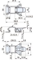 CT-10104 Zinc Plated Spring Toggle Latch With Catch Plate L=60mm