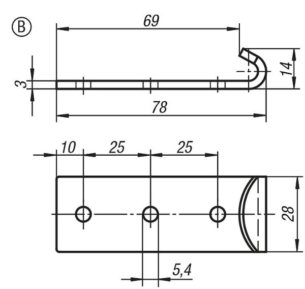 Steel Long Catch Plate GH-51.9254781