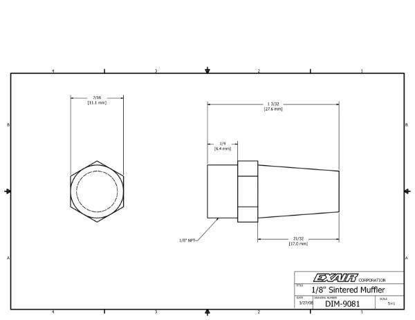 Sintered Bronze Muffler 1/8NPT