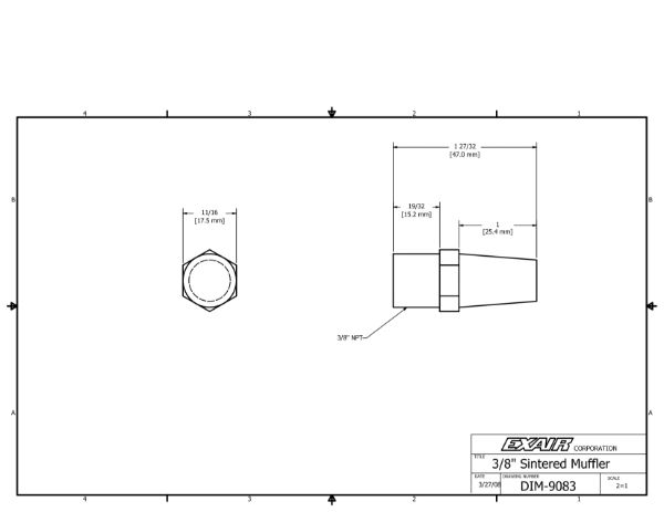 Sintered Bronze Muffler 3/8NPT