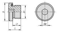 K1102 Screw plugs with hexagon socket Drawing