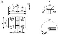 Hinges steel maintenance-free C Drawing