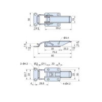 Zinc Plated Spring Toggle Latch L=85mm CT-27100-W