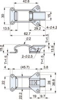 Zinc Plated Spring Toggle Latch L=63mm CT-1014