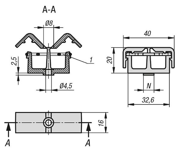 K1279 Cable Clip Drawing