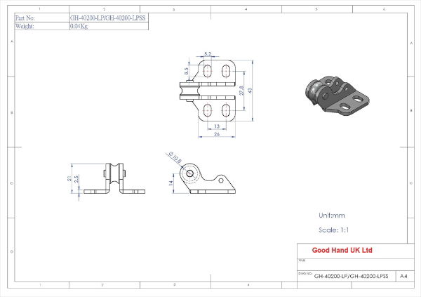 GH-40200-LP Latch Plate To Suit GH-40200