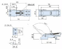 Zinc Plated Toggle Latch With Safety Latch L=79mm