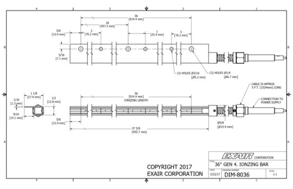 36" (914mm) Gen 4 Ionizing Bar Only